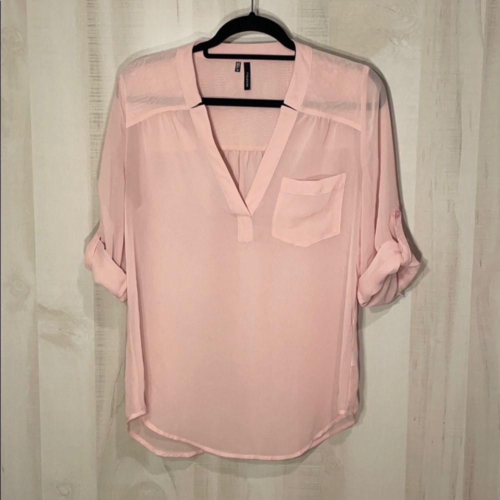 Maurices Sheer Pink Blouse Top